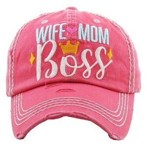 Wife Mom Boss Vintage Distressed Cap